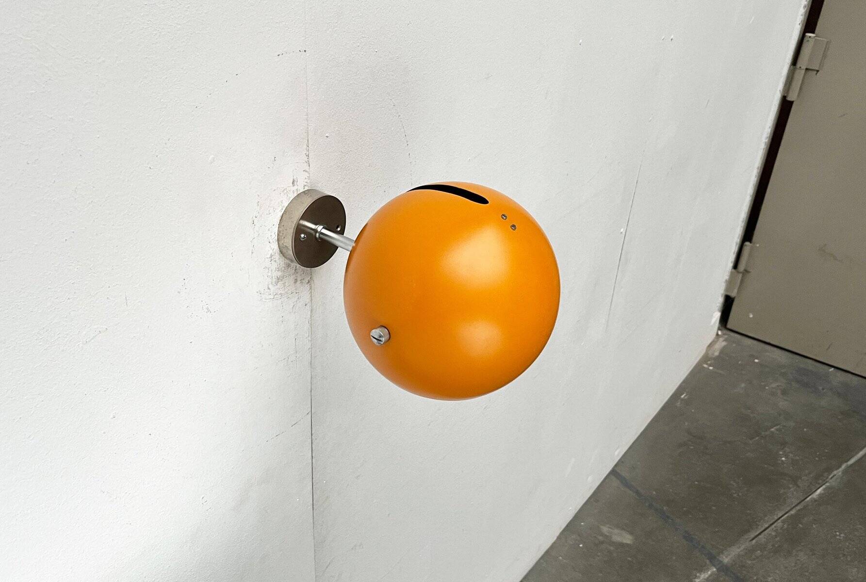 Mid-century Danish space age yellow ball wall lamps by Louis Poulsen, 1960s, set of 3.