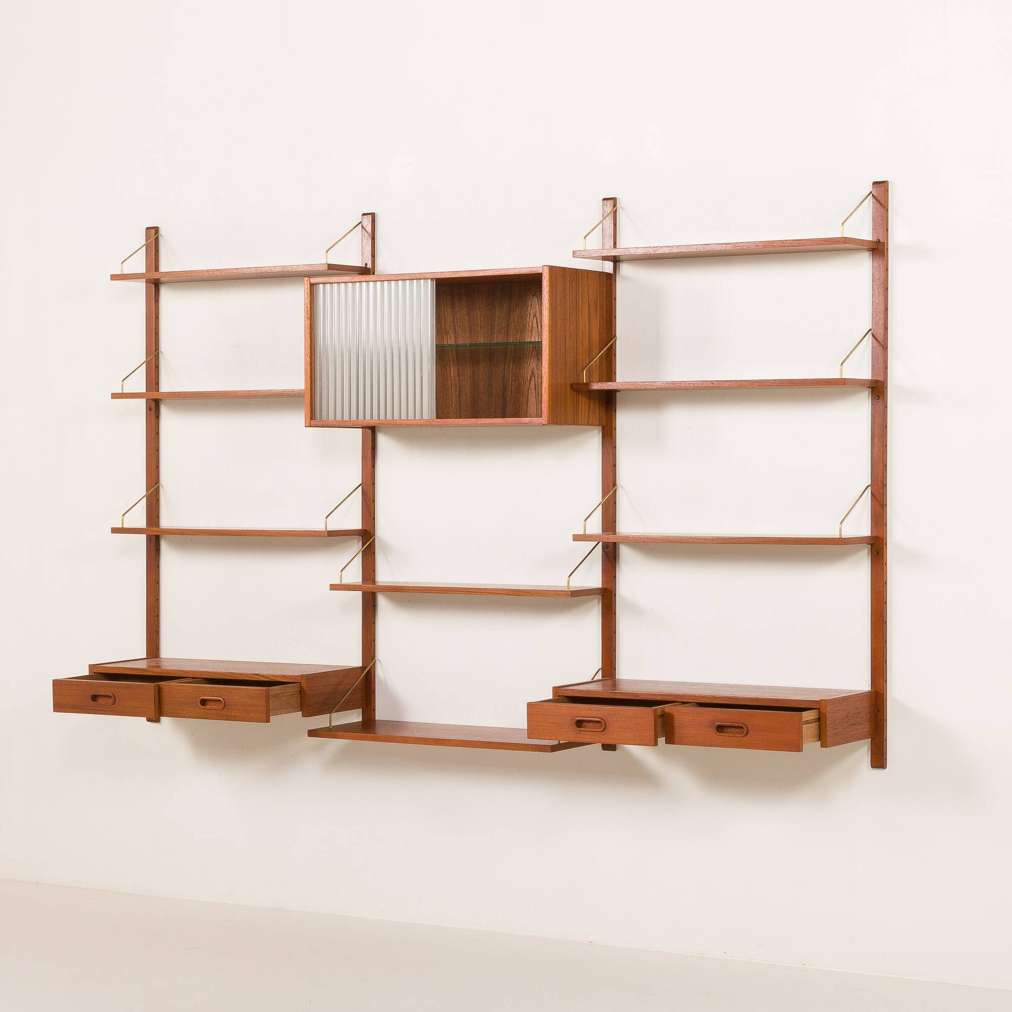 Mid century modern teak wall unit