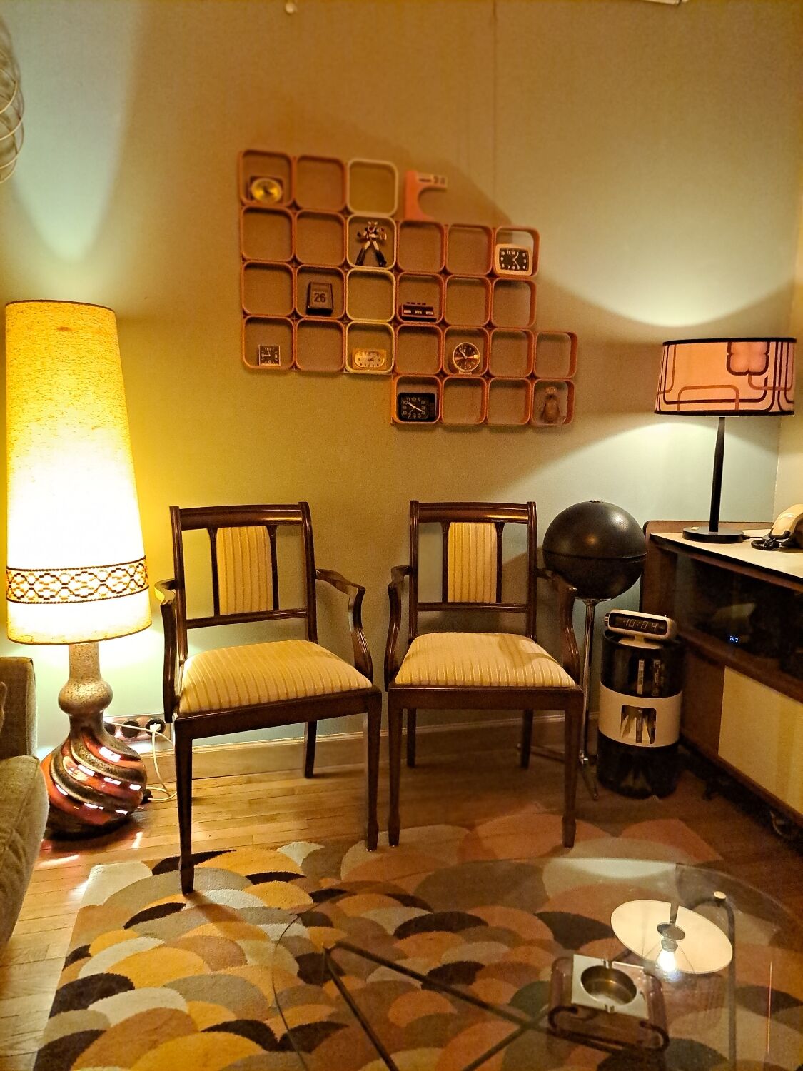 Paires de fauteuils de salon heldense acajou circa 1950