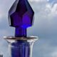 Elegant Two-Tone Carafe - Blown Glass White & Cobalt Blue - Murano Style