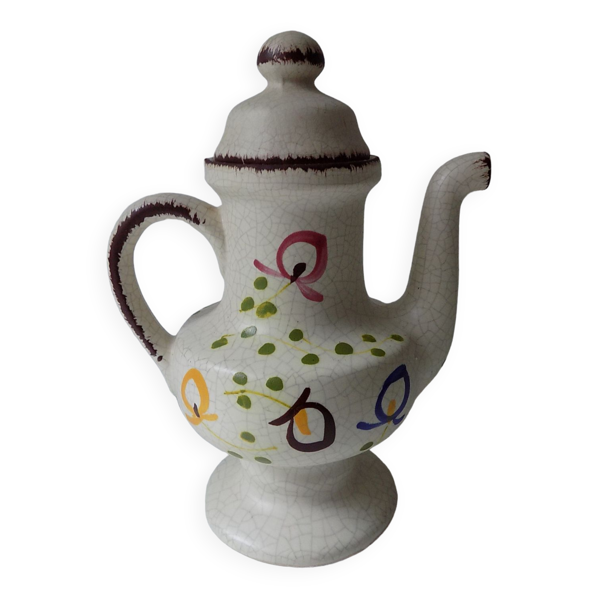 Vintage Puisaye stoneware pitcher