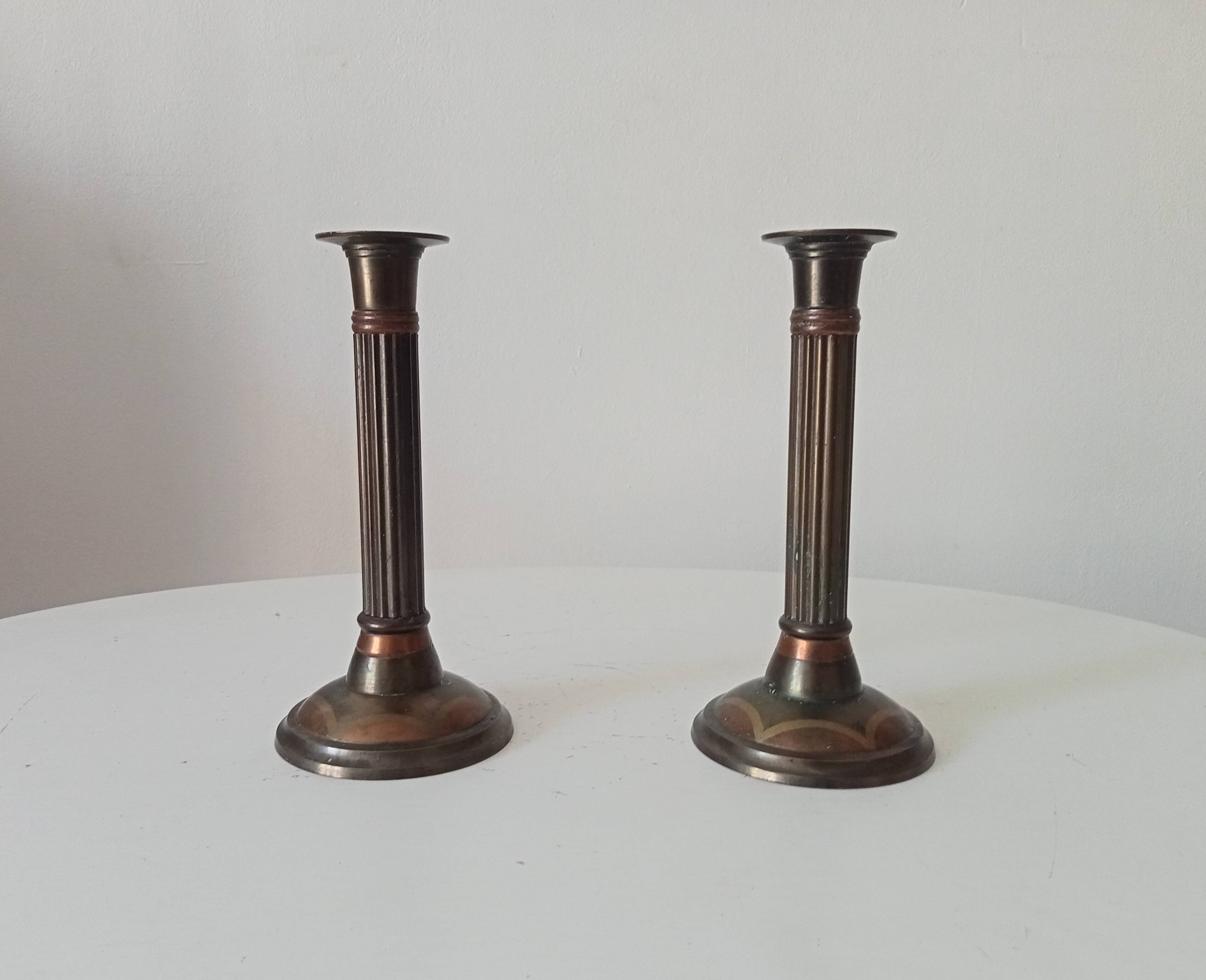 Pair of antique neoclassical candlesticks