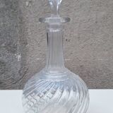 Baccarat molded crystal decanter, twisted bamboo
