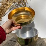 Golden apple ice bucket 1970 vintage fruit