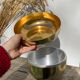 Golden apple ice bucket 1970 vintage fruit