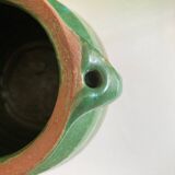 Green glazed earthenware jar vase 1950