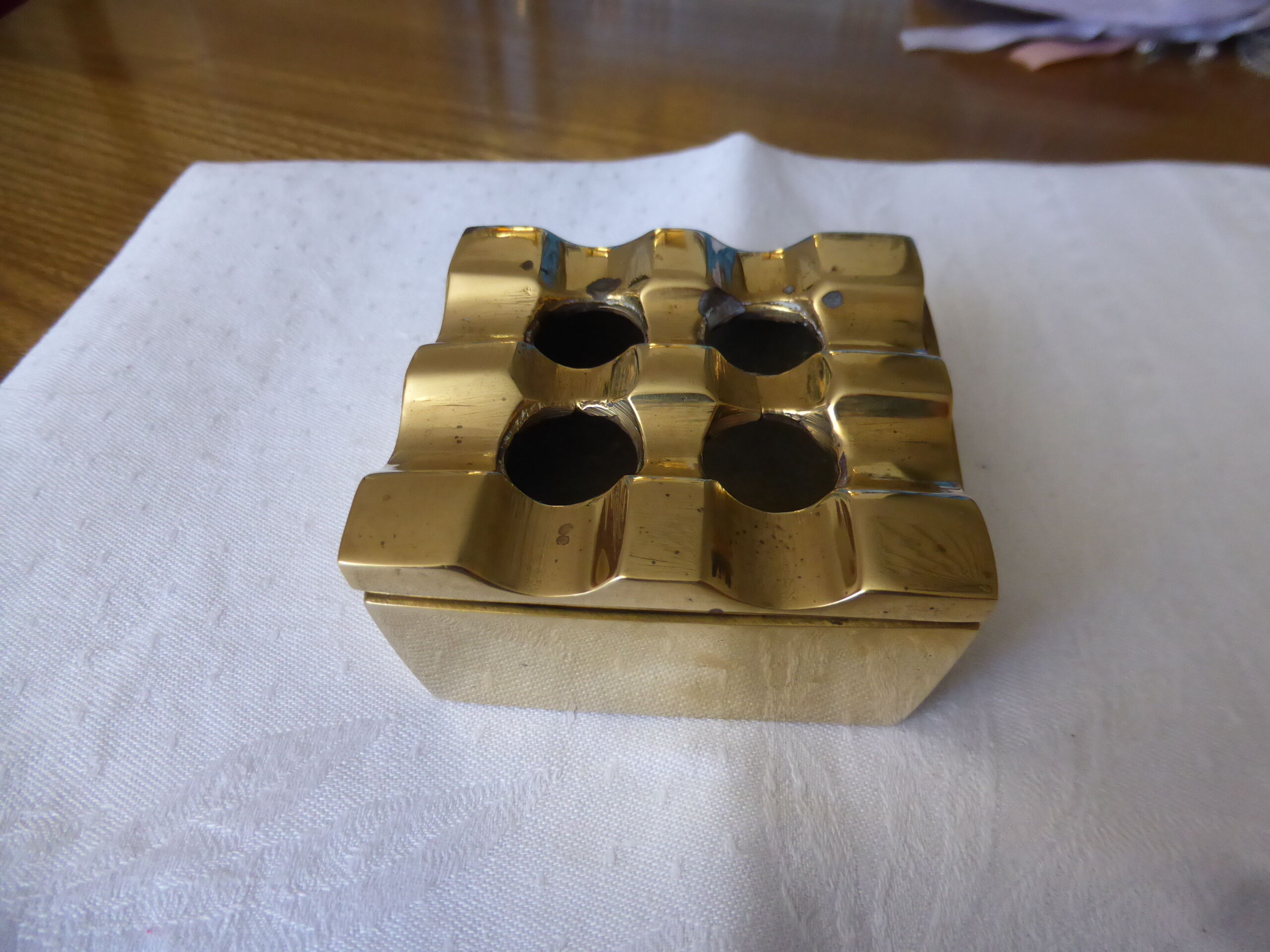 Scandinavian brass ashtray, 70s