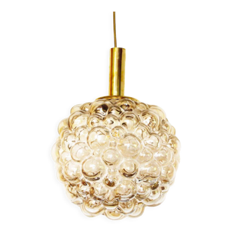 XL amber bubble glass pendant light by Helena Tynell for Glashutte Limburg
