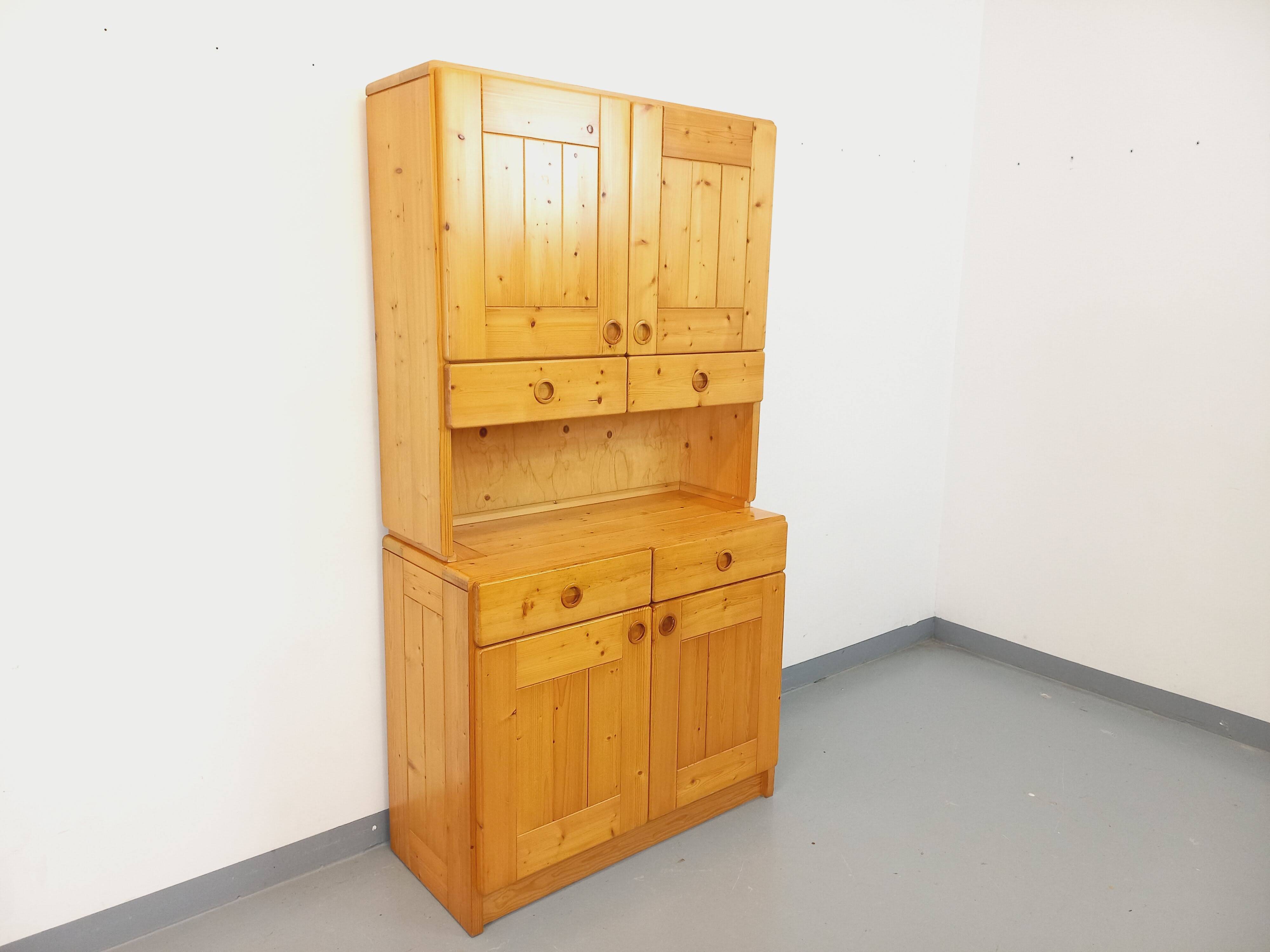 Charlotte Perriand Les Arcs vintage pine storage unit from the 60s 70s