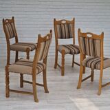 Danish dinning set of table and four chairs in oak and wool.