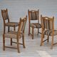 Danish dinning set of table and four chairs in oak and wool.