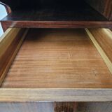 Executive Art Decò desk in exotic wood, glass, and brass