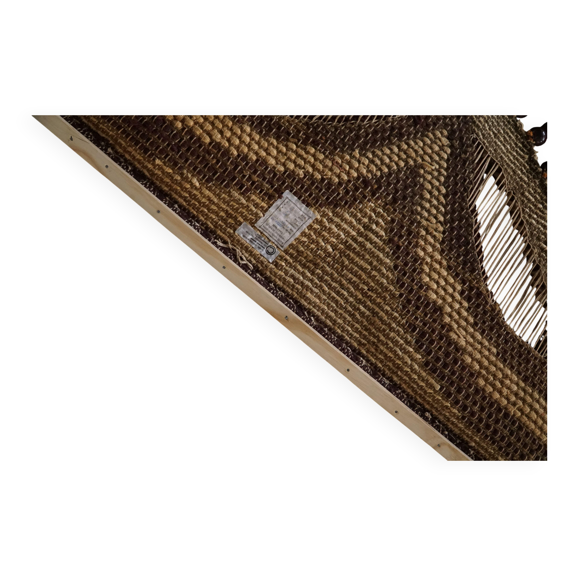 Handmade vintage bohemian jute rug, made in India, late 20th century.