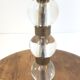 Art deco floor lamp in oak and glass