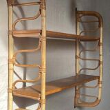 Removable wall shelf in rattan – 1960s vintage