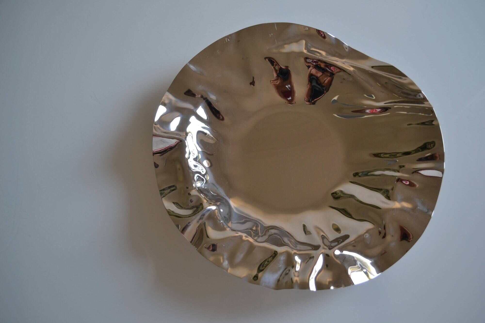 Large Alessi stainless steel bowl by Lluis Clotet 2001 Vintage Italy Diam. 38cm