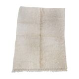 Moroccan Berber carpet Beni Ouarain ecru uni 243x184cm