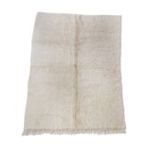 Moroccan Berber carpet Beni Ouarain ecru uni 243x184cm