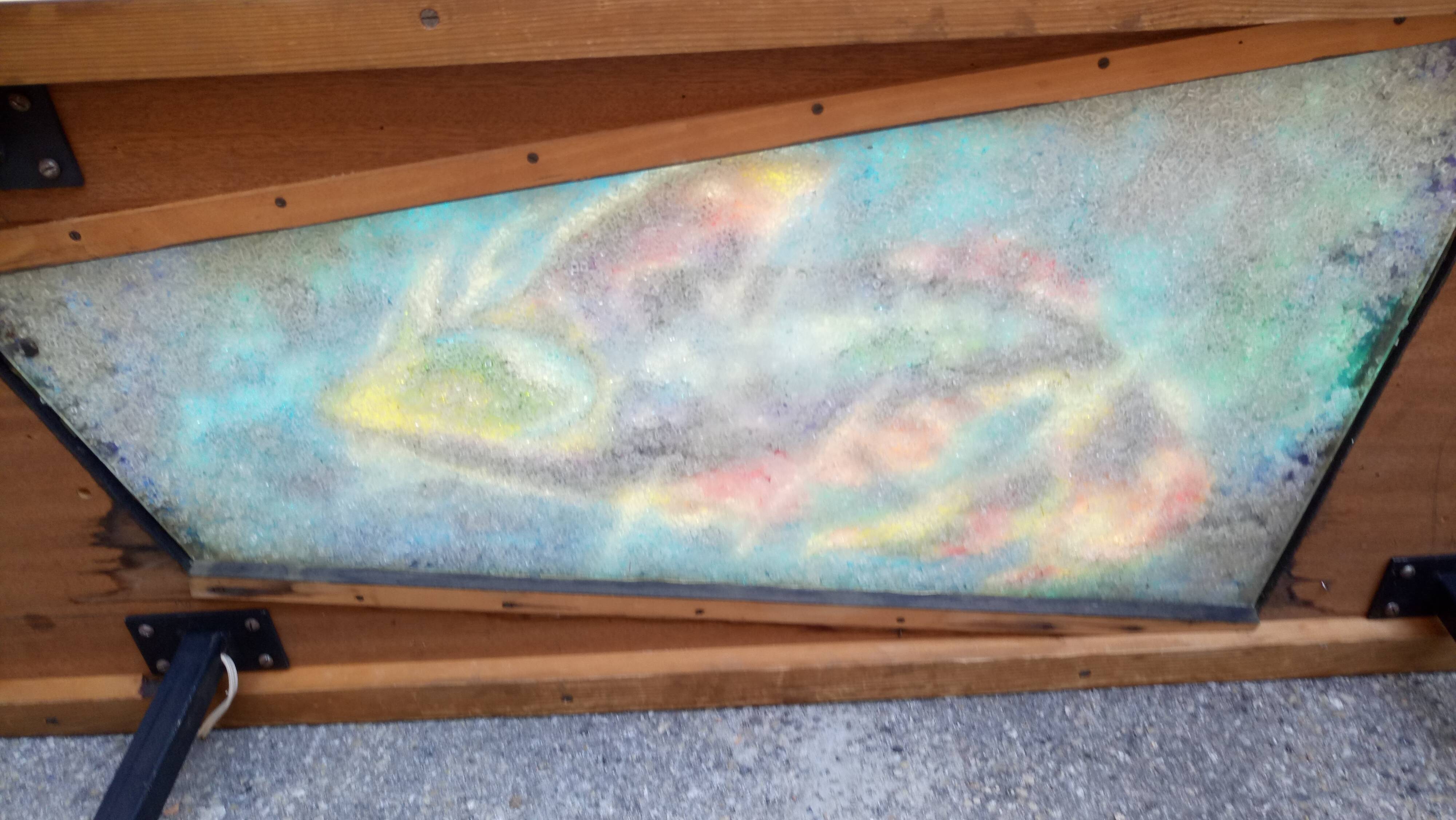 Rectangular coffee table in the 1950s vintage wood and resin