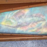 Rectangular coffee table in the 1950s vintage wood and resin
