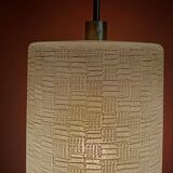 Vintage 1950 glass cylinder pendant light