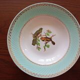 8 soup plates Fenal Badonviller "Birds" vintage 1950s