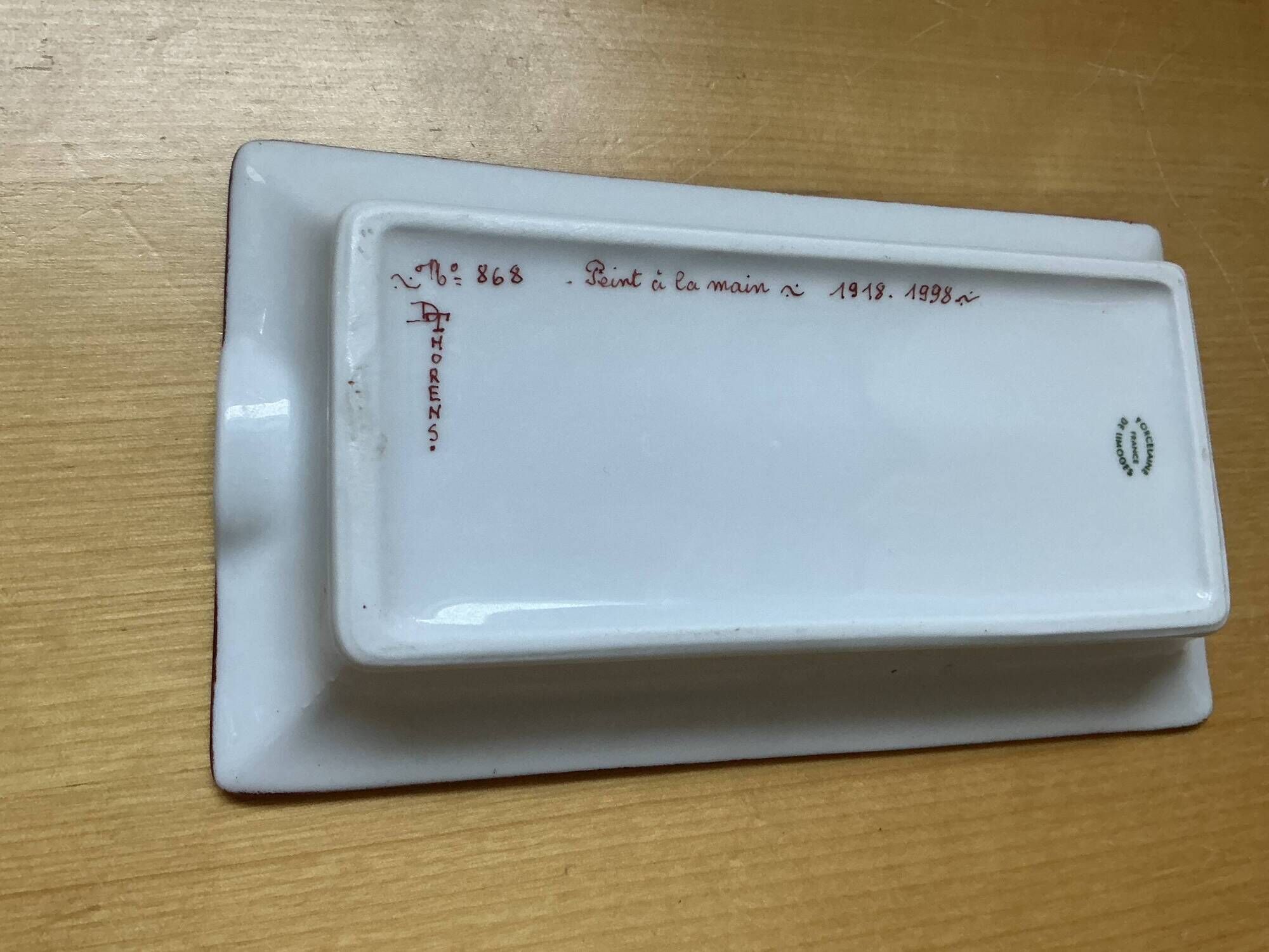 Limoges porcelain ashtray