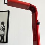 Lampadaire design années 80 halogène en métal rouge, made in Belgium