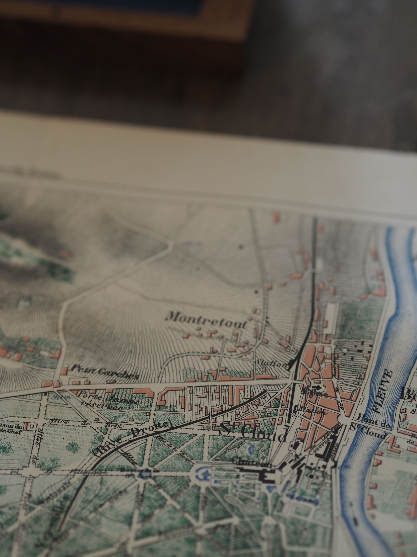 Saint-Cloud et ses environs, carte ancienne imprimée en 1883.