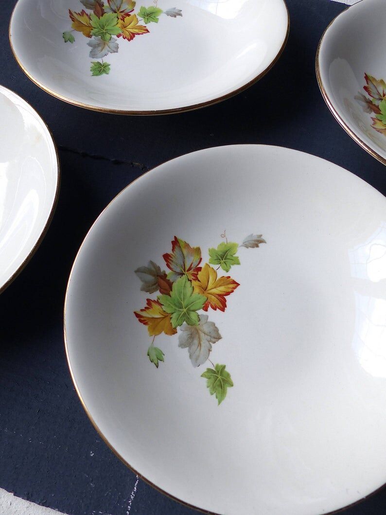 4 Gien "primefleur" hollow porcelain plates