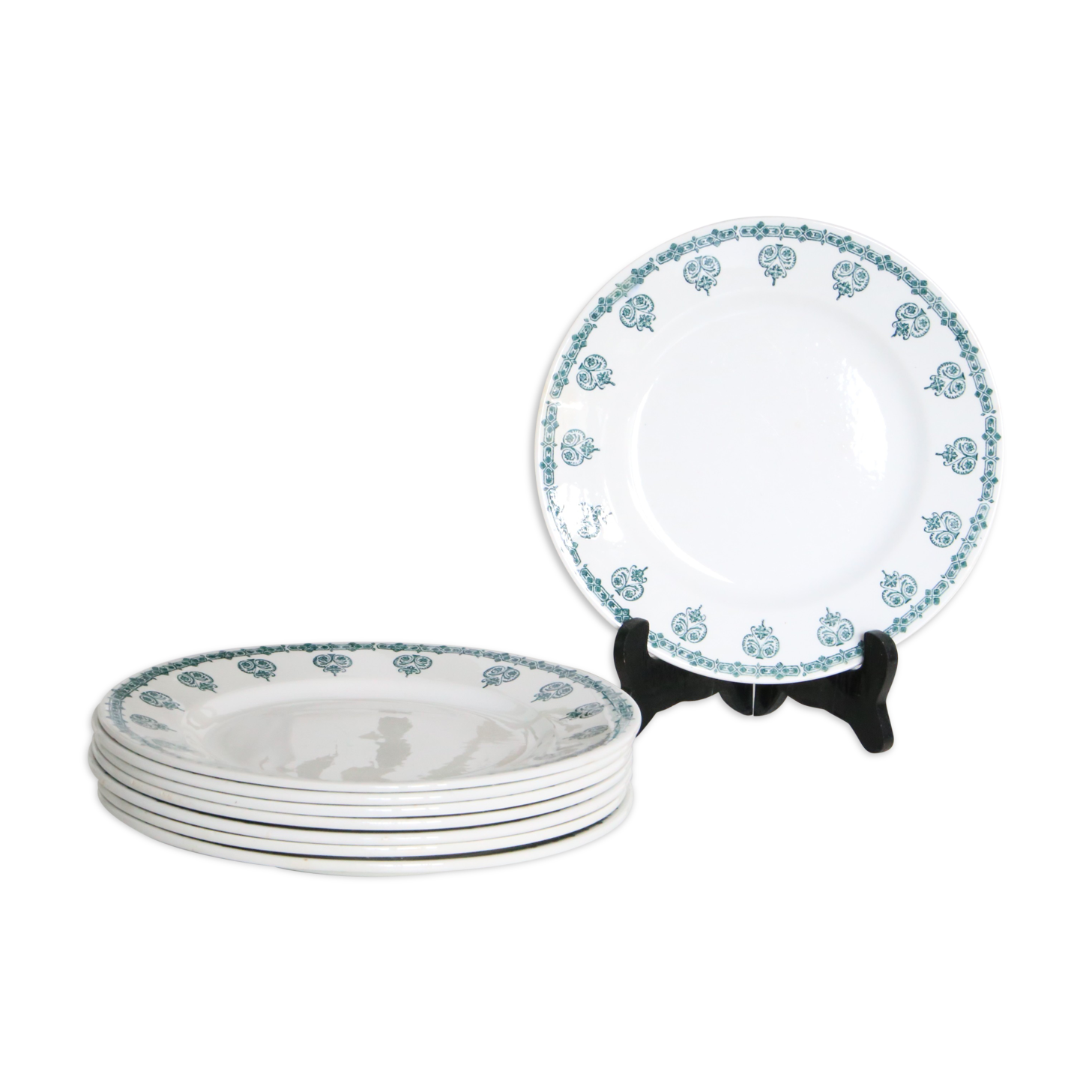 Dessert plate in earthenware style Ceranord iron earth
