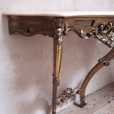Gilded wooden console marble Louis XV style