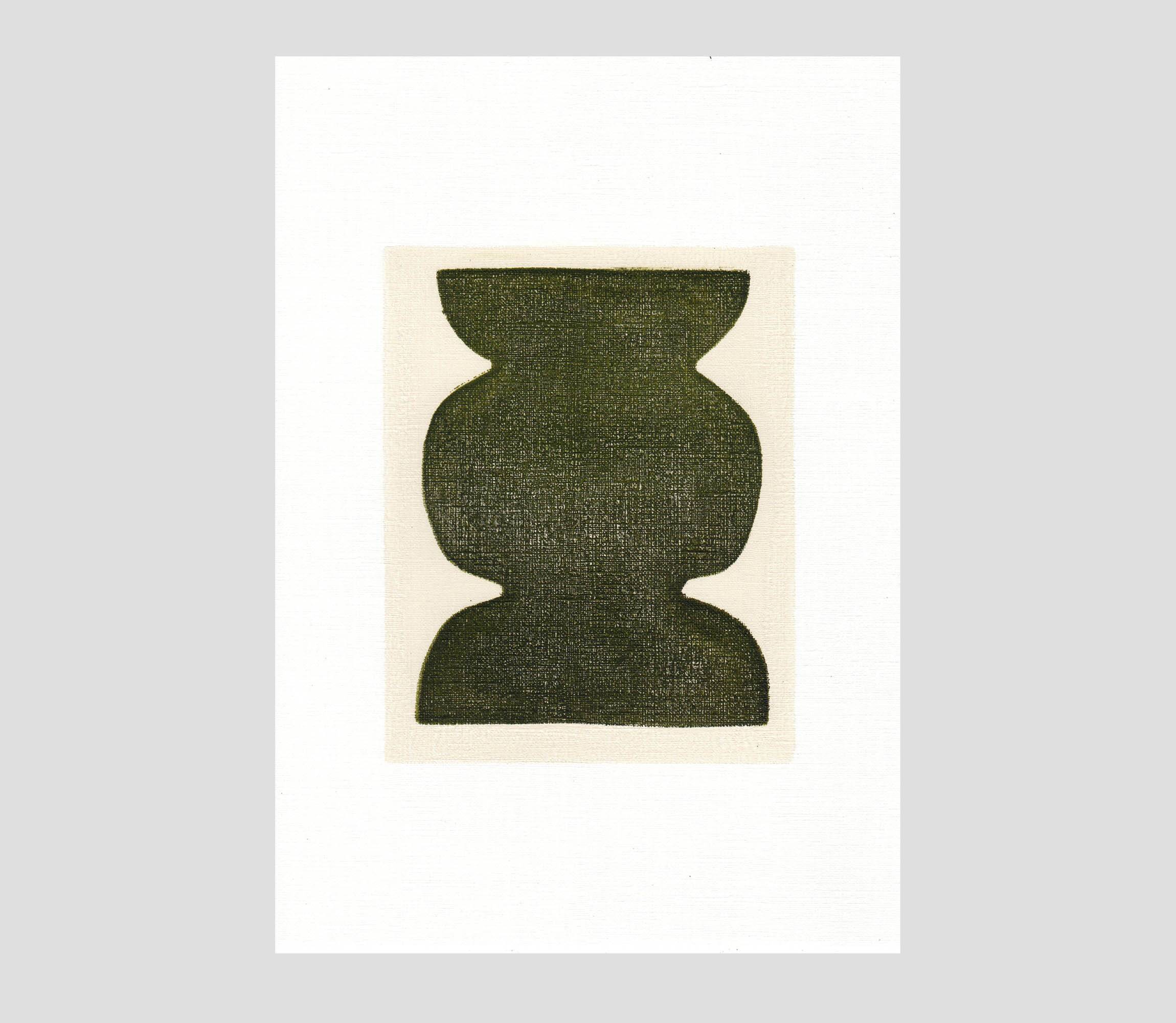 Duo of paints - pow and mood - dark khaki green - signed eawy