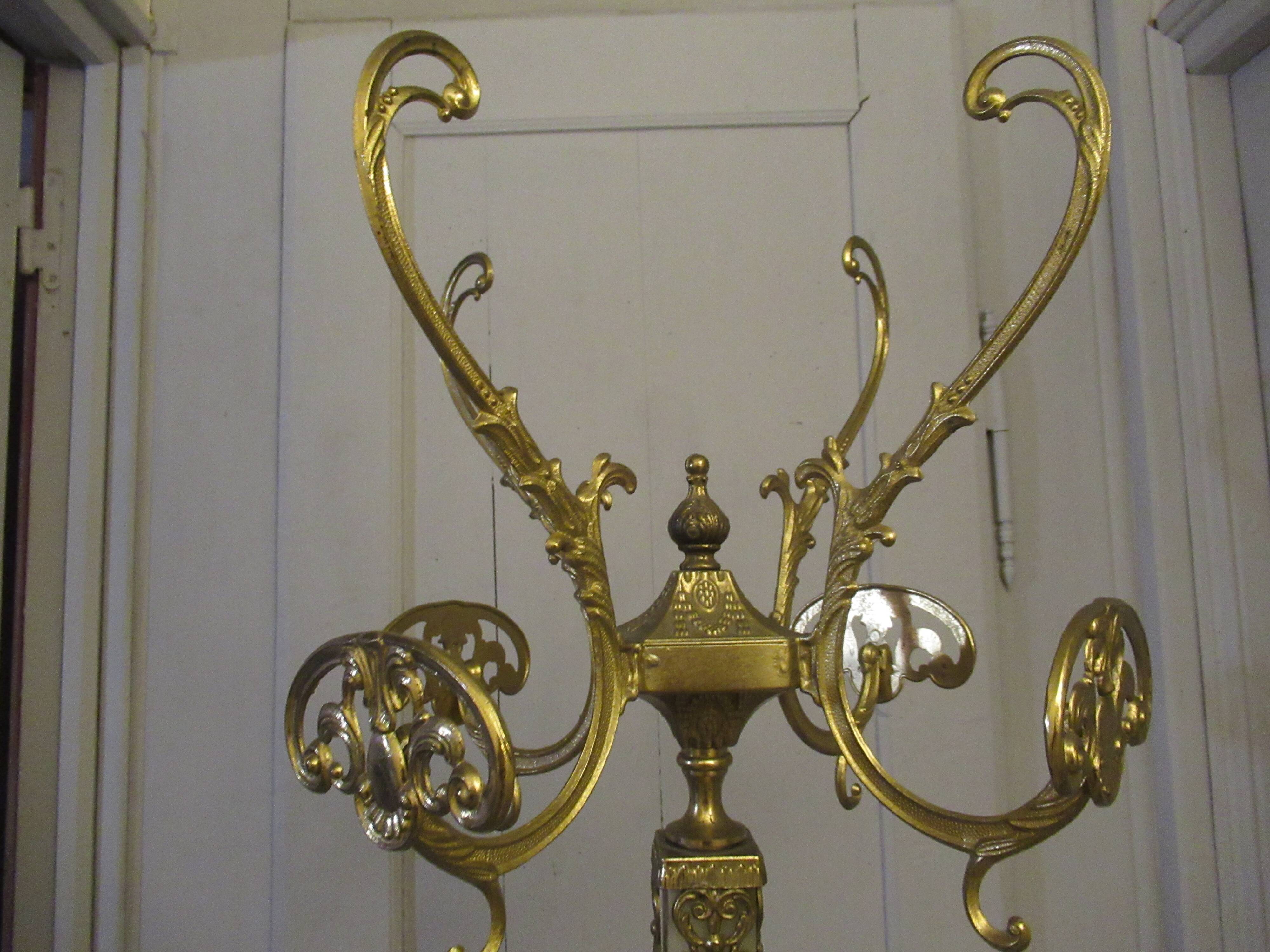 parrot coat rack in marble and brass