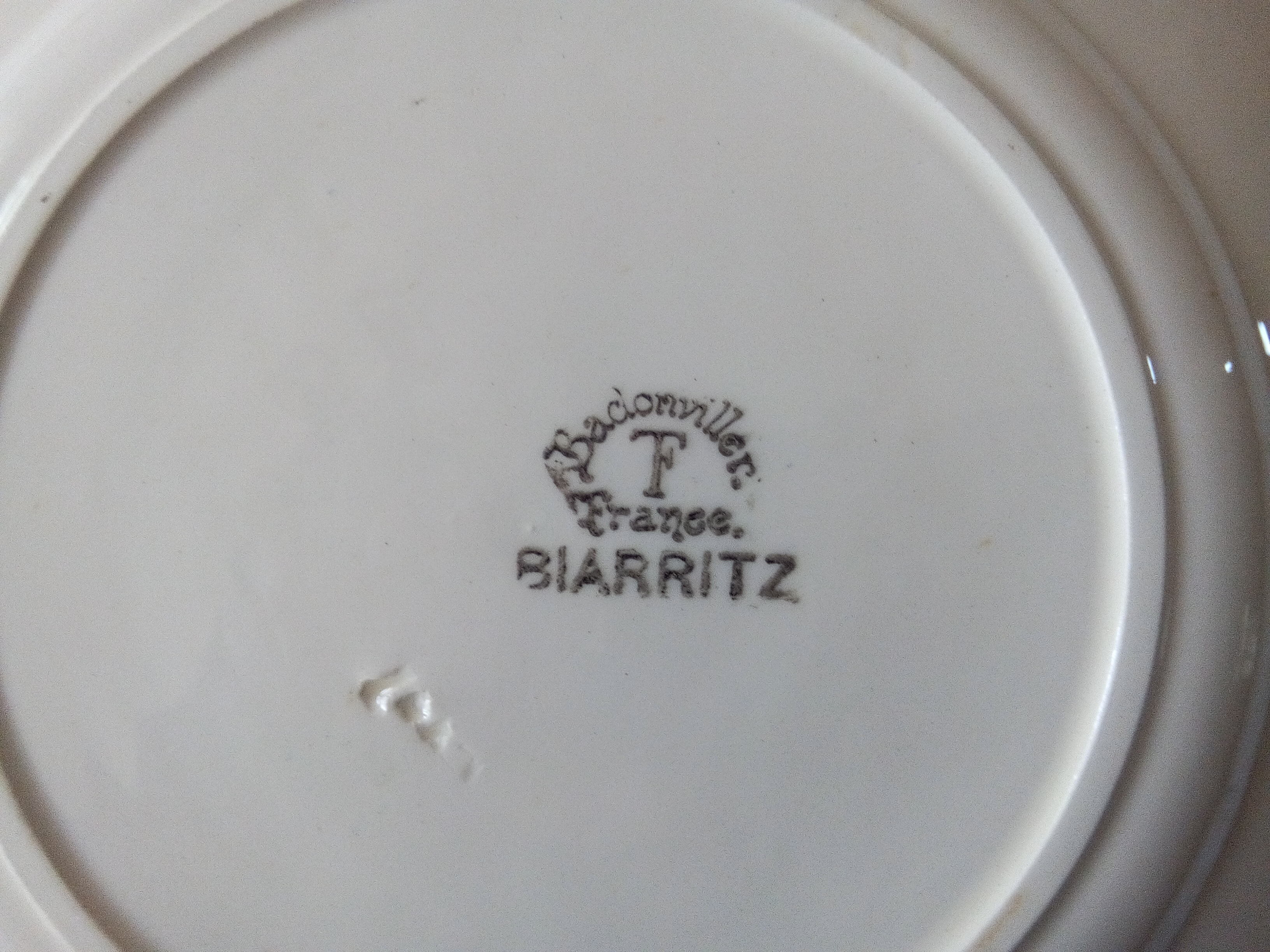 6 dessert plates Faience Badonviller Décor Biarritz