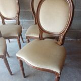 Suite 4 chairs medallion wood and fabric