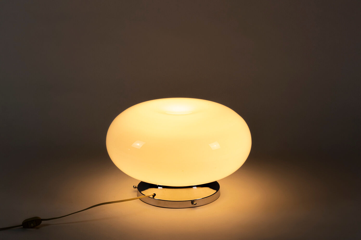 White opaline and chrome metal lamp, 1970s
