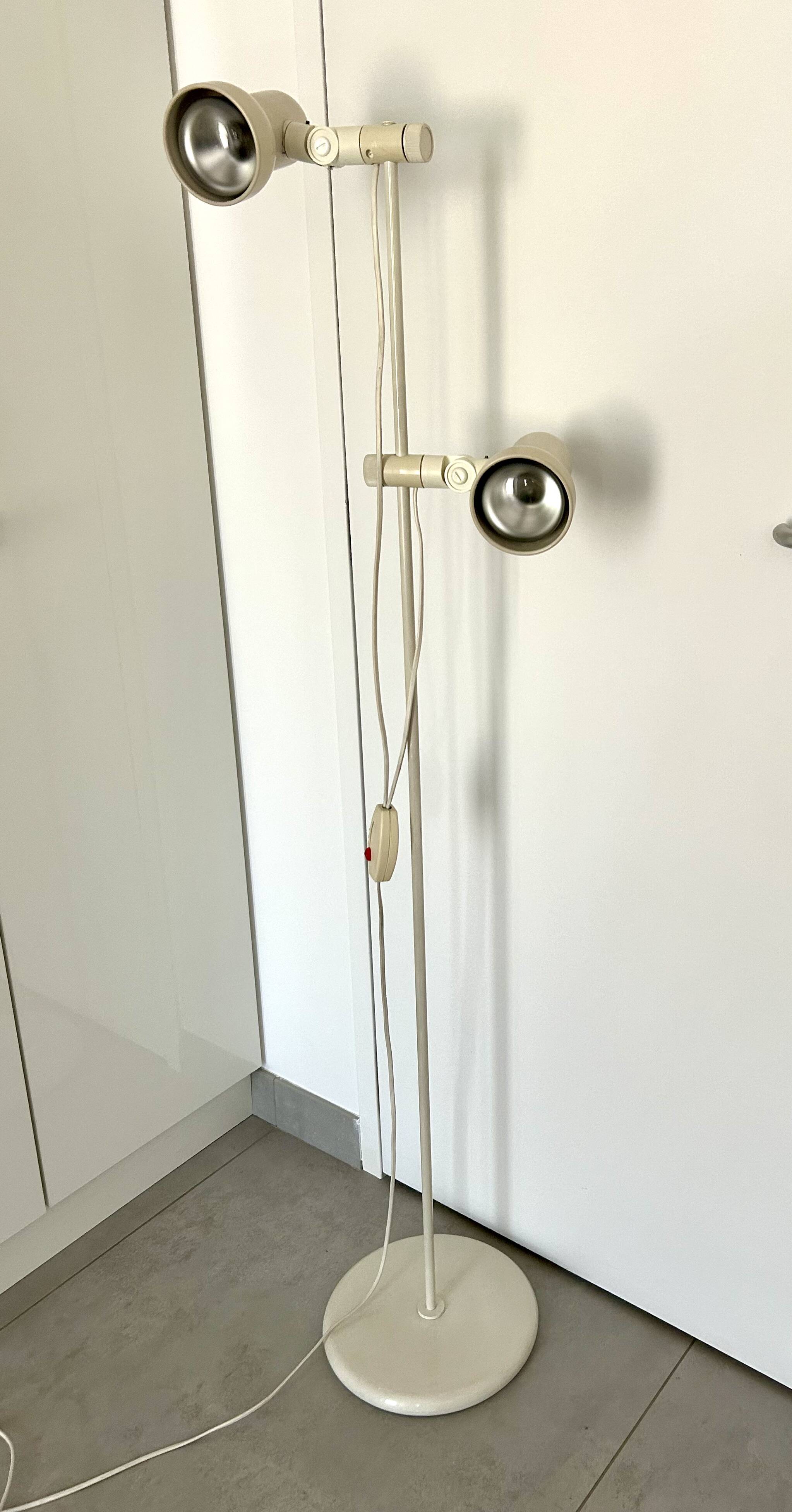 Vintage floor lamp with double spots Hudstadt Leuchten 1980