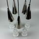 60s 70s hanging lamp cascade lamp 5 lights glass & chrome space age design