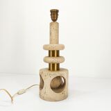 Foot of lamp kinetic sculpture in travertine 1970