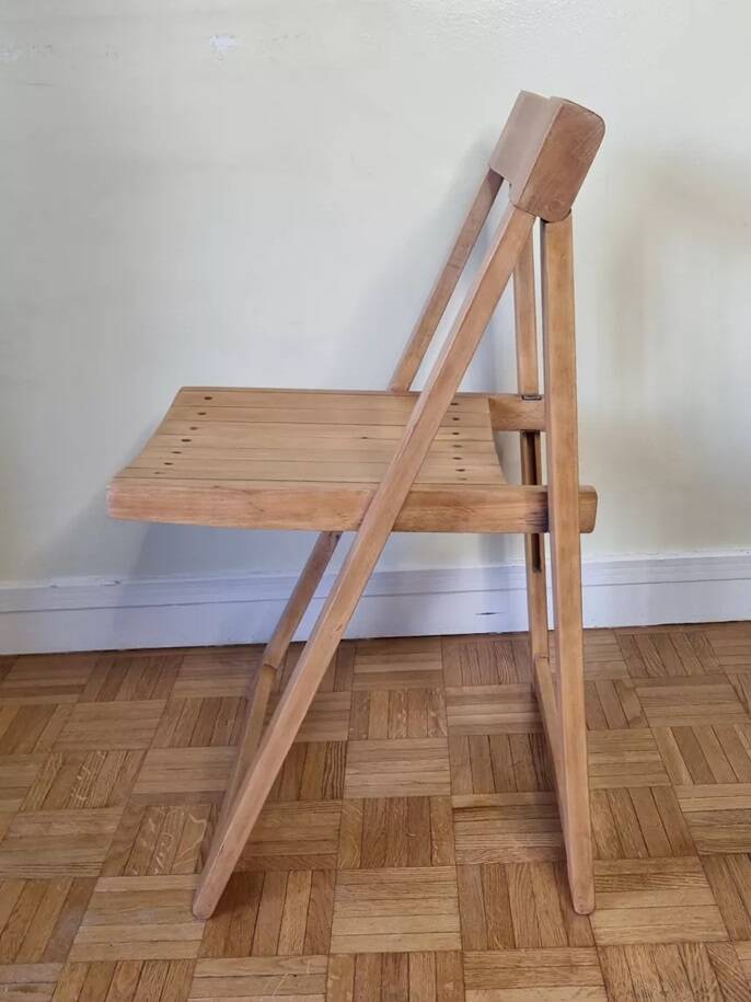 Chaise pliante vintage en chêne,  années 60