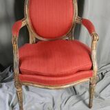Louis XVI style cabriolet medallion armchair