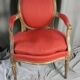 Louis XVI style cabriolet medallion armchair