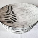 Vintage french 1960s salins tolede - toledo dinner plates black olive