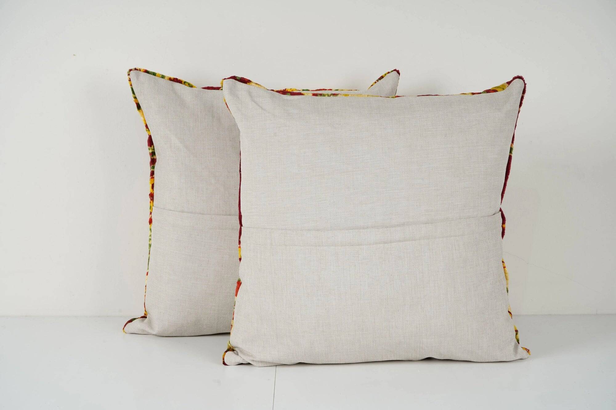 Set of 2 vintage velvet cushion covers 51x51 cm