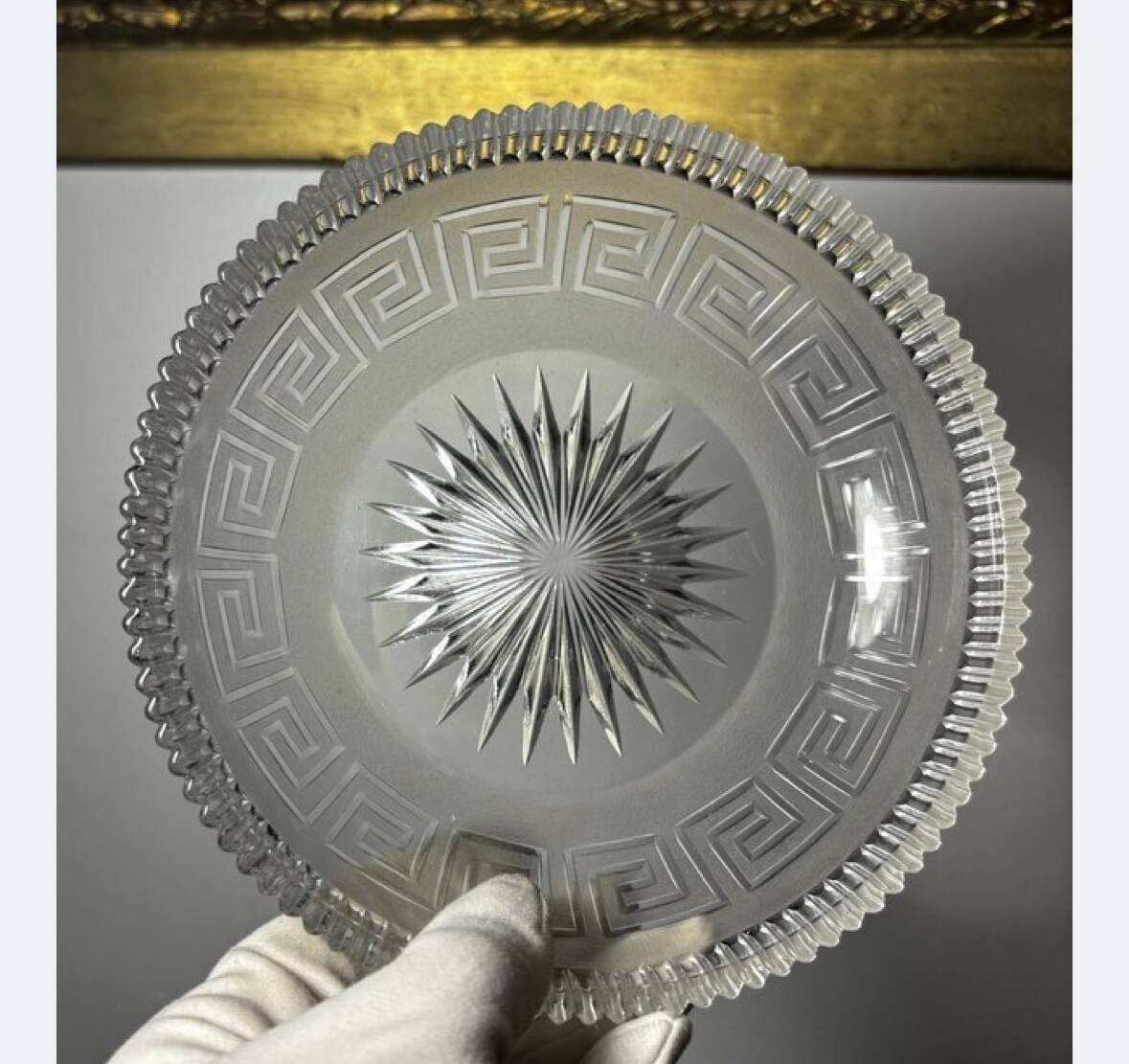 4 Baccarat plates in Greek key pattern 19th century