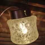 Baladeuse lampe globe verre givré étoilé support rose gold cuivre