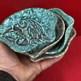 Vintage Vallauris trinket tray, possibly Borty - set of 4 - approximately 13 cm