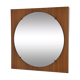 Round mirror from the 60s - 70s on a square wooden frame