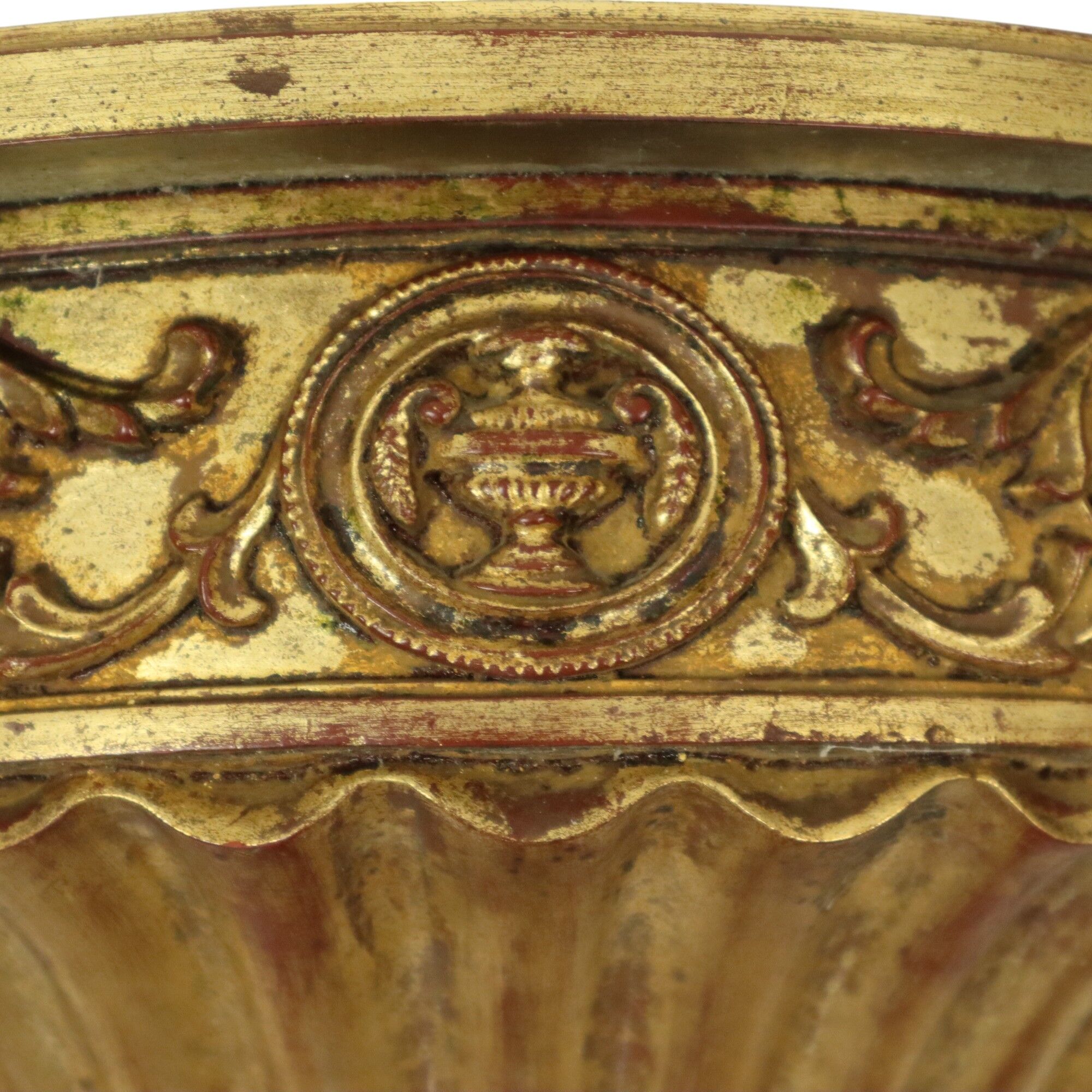 Gilded Baroque Style Mirror With Console Acanthus France